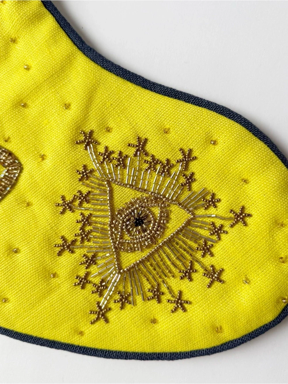 JONATHAN ADLER Bijoux Eyes Beaded Embellished Hanging Christmas Stocking NEW